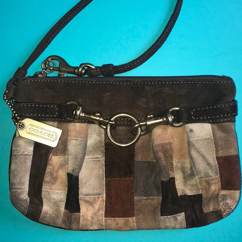 Coach Hamptons Mosaic" Suede Patchwork Wristlet